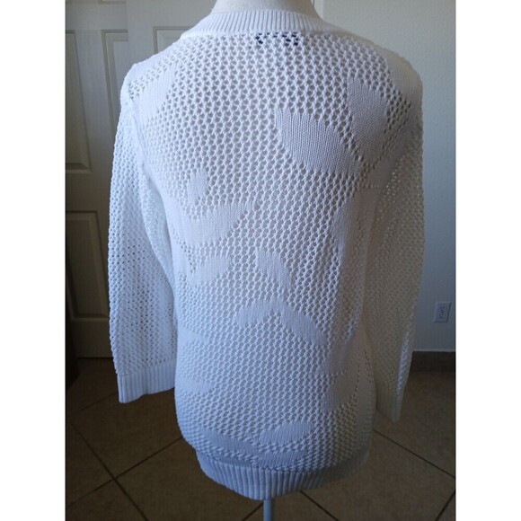 Christopher & Banks Navy and White 3/4th Length Sleeve Sweater Small - Picture 3 of 13